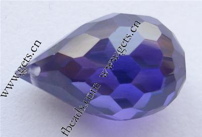 Cubic Zirconia Jewelry Pendants, Teardrop, faceted, more colors for choice, 7x13mm, Sold By PC
