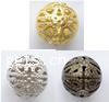 Hollow Brass Beads, Round, plated 6mm Approx 1mm 