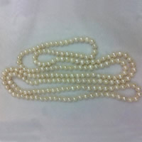 Natural Freshwater Pearl Long Necklace, Potato, white, 8-9mm Approx 63 Inch 