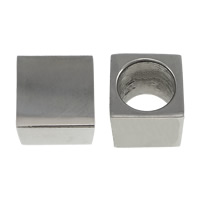 Stainless Steel Large Hole Beads, 304 Stainless Steel, Cube, plated Approx 6mm 