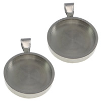 Stainless Steel Pendant Setting, 304 Stainless Steel, Flat Round, plated Approx Inner Approx 16mm 