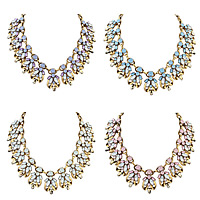 Fashion Statement Necklace, Zinc Alloy, with Crystal & Resin, with 1.9Inch extender chain, antique gold color plated, faceted nickel, lead & cadmium free, 45mm Approx 20.4 Inch 
