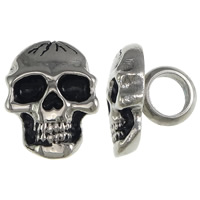 316 Stainless Steel Shank Button, Skull, plated, blacken Approx 6mm 