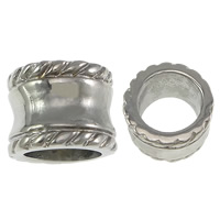 Stainless Steel Large Hole Beads, 316 Stainless Steel, Column, plated Approx 9mm 