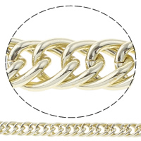 Aluminum Twist Oval Chain, gold color plated, lead free 