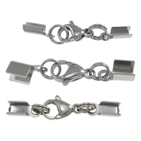 Stainless Steel Lobster Claw Cord Clasp, with cord tip original color [