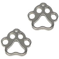Stainless Steel Animal Pendants, 304 Stainless Steel, Bear Paw, plated Approx 1mm 