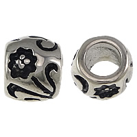 Stainless Steel European Beads, 316 Stainless Steel, Drum, plated, without troll & enamel Approx 5mm 