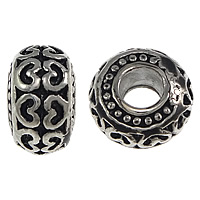Stainless Steel Large Hole Beads, 316 Stainless Steel, Rondelle, plated, enamel Approx 5.5mm 