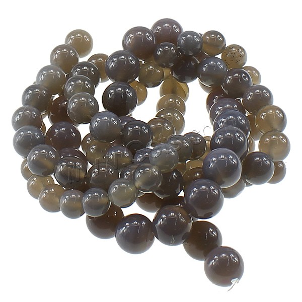 Natural Grey Agate Beads, Round, more sizes for choice, Hole:Approx 1-1.5mm, Length:Approx 15.5 Inch, Sold By Strand