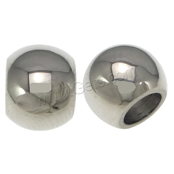 Stainless Steel European Beads, 303 Stainless Steel, Drum, different size for choice & without troll, original color, Hole:Approx 4mm, Sold By PC