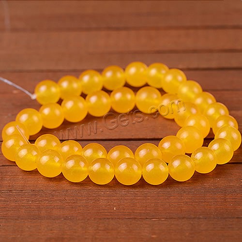 Dyed Jade Beads, Round, different size for choice, yellow, Sold By Bag