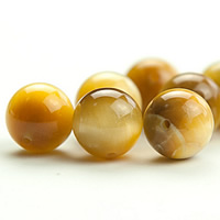 Tiger Eye Beads, Round yellow, Grade AAAAAA 