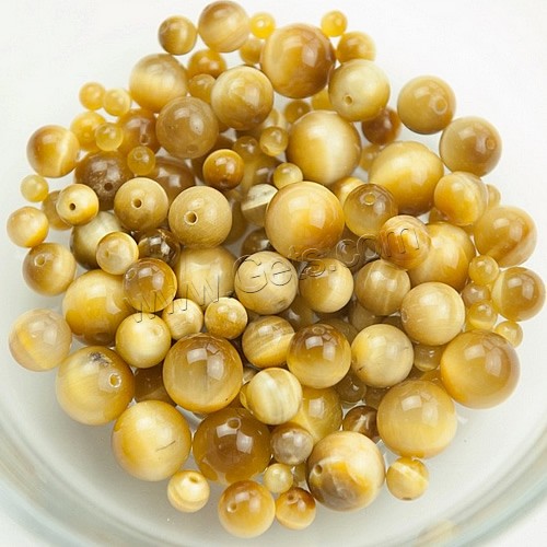 Tiger Eye Beads, Round, different size for choice, yellow, Grade AAAAAA, Sold By PC