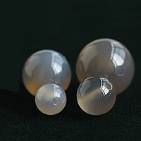 Natural Grey Agate Beads, Round Grade AAAAA 
