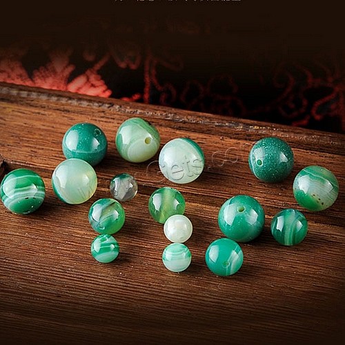 Natural Lace Agate Beads, Round, different size for choice, green, Sold By PC
