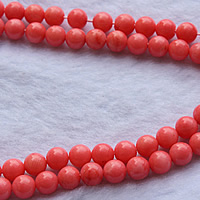 Natural Coral Beads, Round pink, Grade AAA 