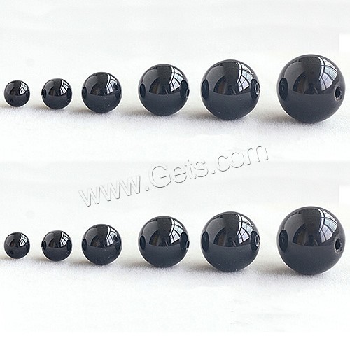 Natural Black Agate Beads, Round, different size for choice, Sold By PC