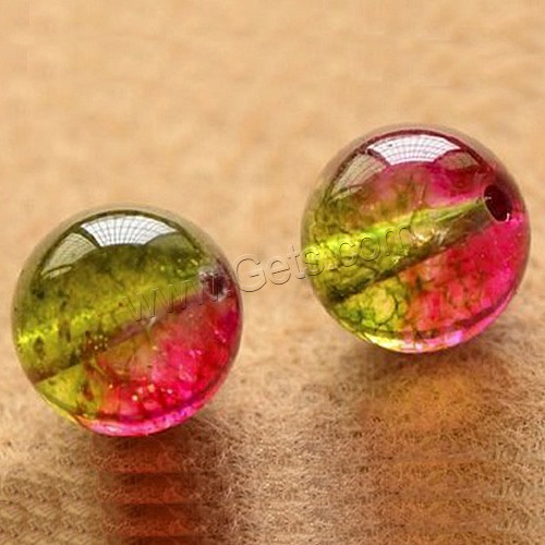 Floral Glass Beads, Round, different size for choice, Sold By PC