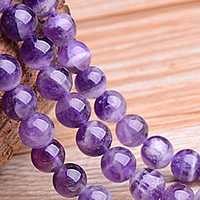 Natural Amethyst Beads, Round, February Birthstone 