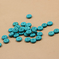 Natural Turquoise Beads, Flat Round turquoise blue 
