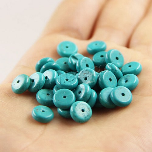 Natural Turquoise Beads, Flat Round, different size for choice, turquoise blue, Sold By PC