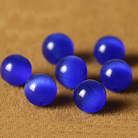 Cats Eye Beads, Round blue 