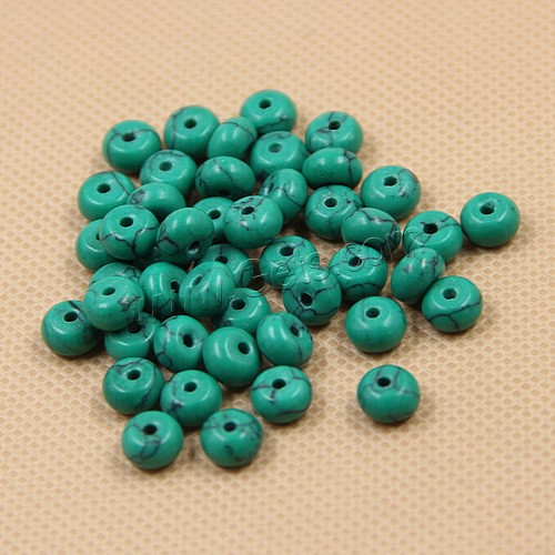 Natural Turquoise Beads, Black Vein Turquoise, Rondelle, different size for choice, green, Hole:Approx 1mm, Sold By PC