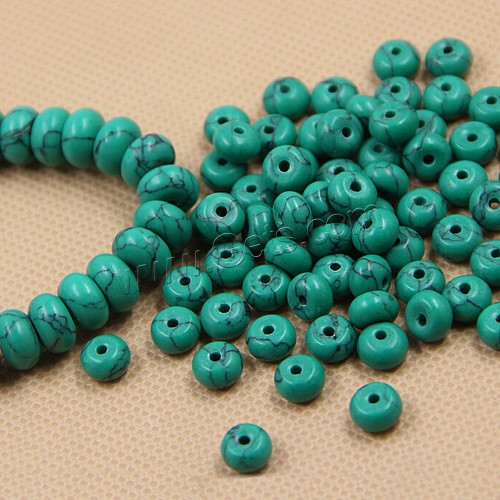 Perles en Turquoise naturelle, Noir Veine Turquoise, rondelle, normes différentes pour le choix, vert, Trou:Environ 1mm, Vendu par PC