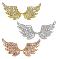 Cubic Zirconia Micro Pave Brass Connector, Wing Shape, plated, micro pave cubic zirconia & 1/1 loop Approx 1.5mm 