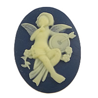 Different Background Cameo Resin Cabochon, Flat Oval, flat back & two tone 