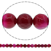 Natural Rose Agate Beads, Round & faceted Approx 1mm Approx 15 Inch 