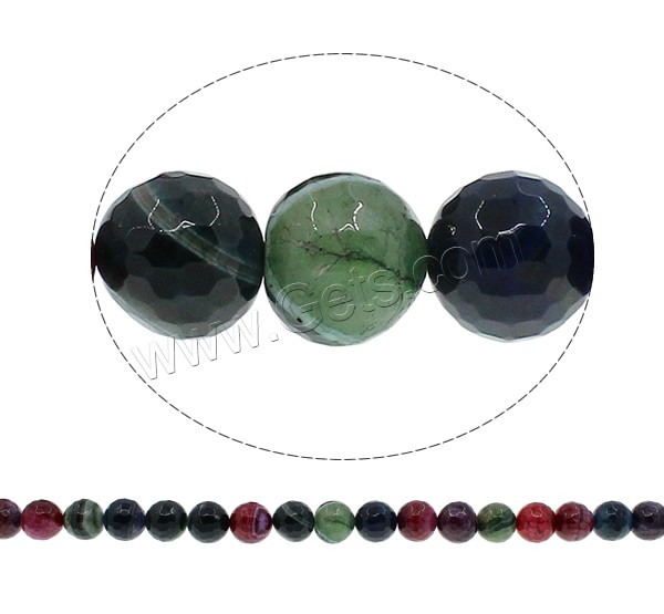 perle en agate de fissure naturelle , Agate fissure, Rond, normes différentes pour le choix & facettes, multicolore, Trou:Environ 1mm, Longueur:Environ 15 pouce, Vendu par brin