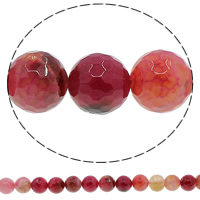 Natürliche Crackle Achat Perlen, Geknister Achat, rund, verschiedene Größen vorhanden & facettierte, rot, Bohrung:ca. 1mm, Länge:ca. 15.3 ZollInch, verkauft von Strang