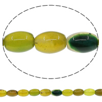 Natürliche gelbe Achat Perlen, Gelber Achat, oval, 8x12mm, Bohrung:ca. 1mm, Länge:ca. 15.7 ZollInch, ca. 33PCs/Strang, verkauft von Strang