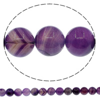 Natürliche violette Achat Perlen, Violetter Achat, rund, verschiedene Größen vorhanden, Bohrung:ca. 1mm, Länge:ca. 15 ZollInch, verkauft von Strang