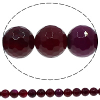 Natürliche Rosa Achat Perlen, rund, verschiedene Größen vorhanden & facettierte, Bohrung:ca. 1mm, Länge:ca. 15 ZollInch, verkauft von Strang