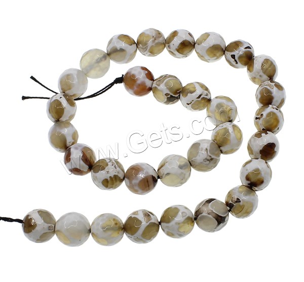 Natural Tibetan Agate Dzi Beads, Round, different size for choice & faceted & two tone, Hole:Approx 1mm, Length:Approx 15 Inch, Sold By Strand