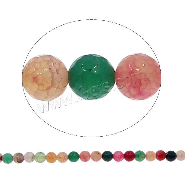 perle en agate de fissure naturelle , Agate fissure, Rond, normes différentes pour le choix & facettes, multicolore, Trou:Environ 1mm, Longueur:Environ 15 pouce, Vendu par brin