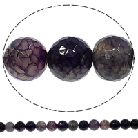 Natural Crackle Agate Bead, Round & faceted, purple Approx 1mm Approx 15 Inch 