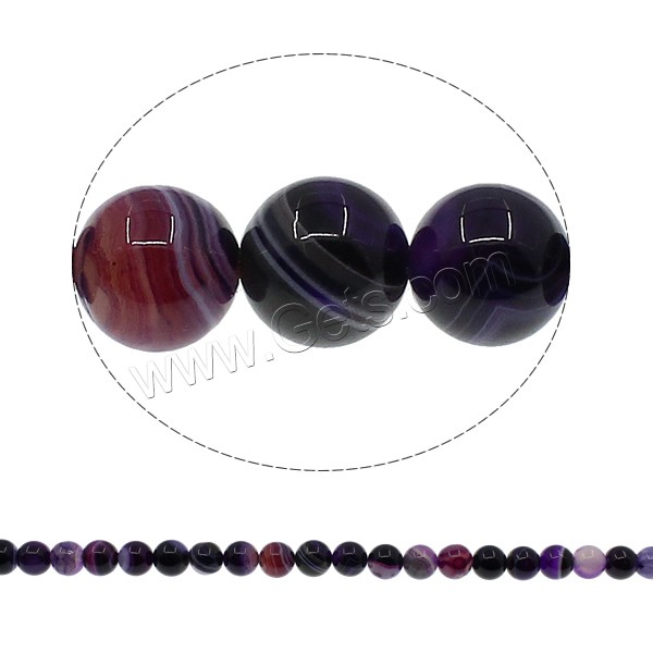 Abalorios de Ágata de Encaje, Esférico, diverso tamaño para la opción, Púrpura, agujero:aproximado 1mm, longitud:aproximado 15 Inch, Vendido por Sarta
