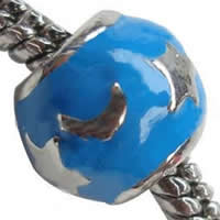 Enamel Zinc Alloy European Beads, Drum, plated, without troll nickel, lead & cadmium free Approx 5mm 