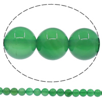 Natural Green Agate Beads, Round Grade A Approx 1mm Approx 15 Inch 