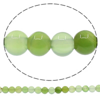 Natural Green Agate Beads, Round, 4mm Approx 1mm Approx 15 Inch, Approx 