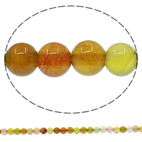 perle en agate de fissure naturelle , Agate fissure, Rond, normes différentes pour le choix, multicolore Environ 1mm Environ 15 pouce, Vendu par brin