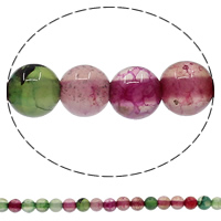 Natürliche Crackle Achat Perlen, Geknister Achat, rund, verschiedene Größen vorhanden, farbenfroh, Bohrung:ca. 1mm, Länge:ca. 15 ZollInch, verkauft von Strang