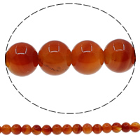 Natural Red Agate Beads, Round Approx 1mm Approx 15 Inch 