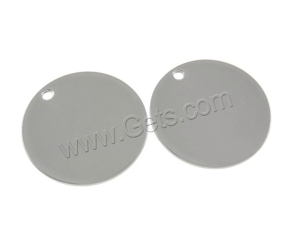 Stainless Steel Tag Charm, Flat Round, laser pattern & Customized, original color, 20x1.5mm, Hole:Approx 2mm, Sold By PC