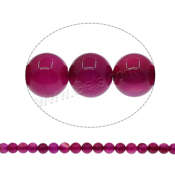 Natürliche Rosa Achat Perlen, rund, verschiedene Größen vorhanden, Bohrung:ca. 1mm, Länge:ca. 15.3 ZollInch, verkauft von Strang