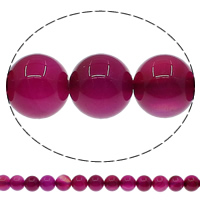 Natürliche Rosa Achat Perlen, rund, verschiedene Größen vorhanden, Bohrung:ca. 1mm, Länge:ca. 15.3 ZollInch, verkauft von Strang